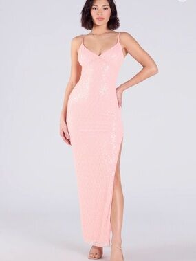 NWT Windsor Dovie Sequin Beaded Mesh
Column Dress formal size S